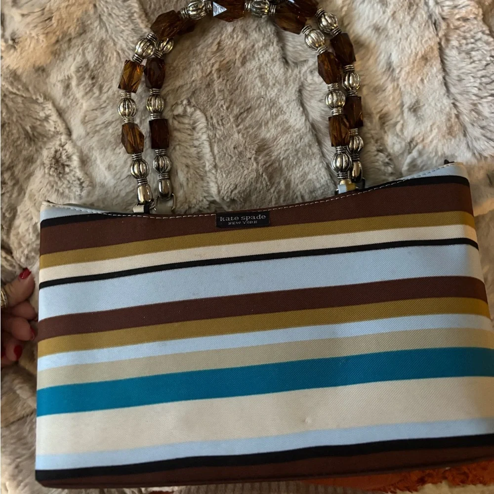 Kate Spade vintage blue & brown bag - Picture 1 of 6